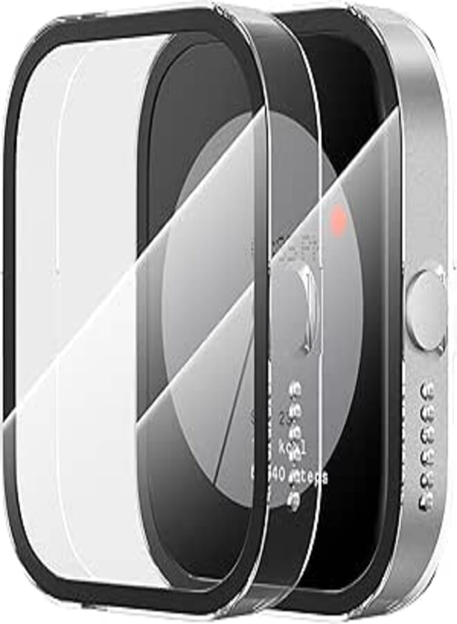 Suoman 2-Pack for CMF Watch Pro Case,2.5D 9H Ultra-Thin Hard PC Tempered Glass All-Around Screen Protector Case Cover for CMF Watch Pro (Clear+Clear)